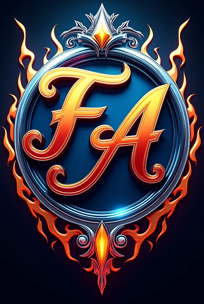 Circular lowrider logo with the letter FA