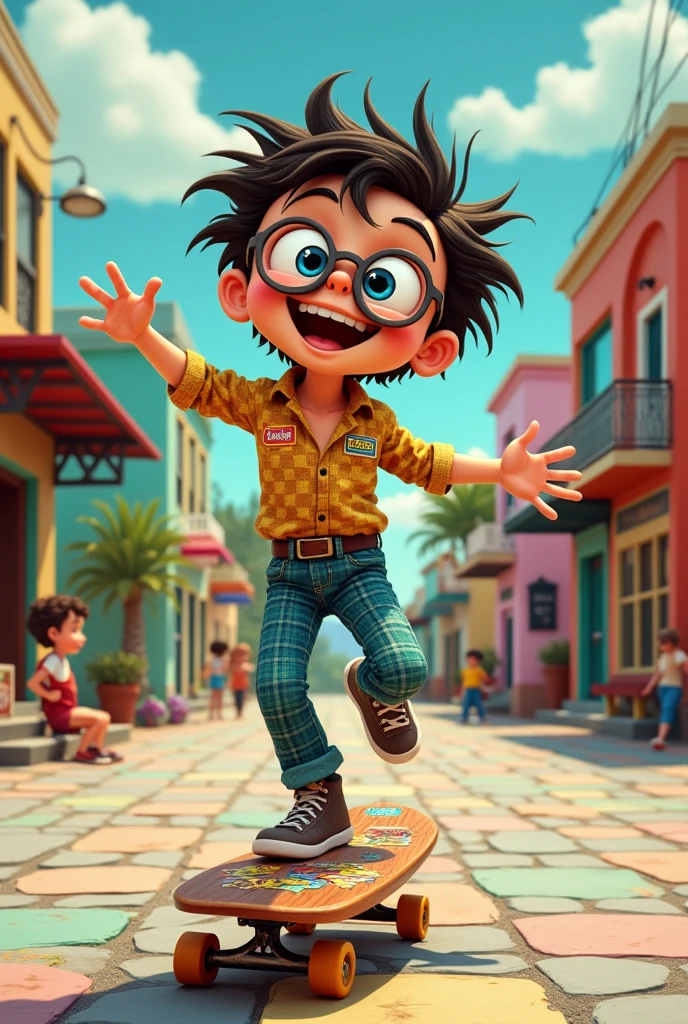 Make me a nerd from Chavo del 8 with a board