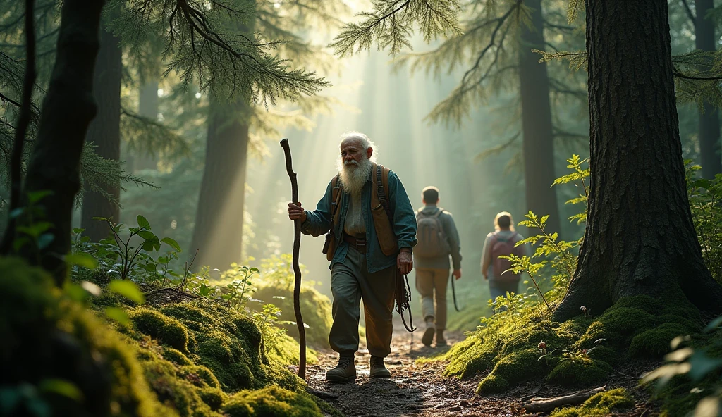 The old guide knew a lot about the forest. He shared many interesting things with them as they walked.