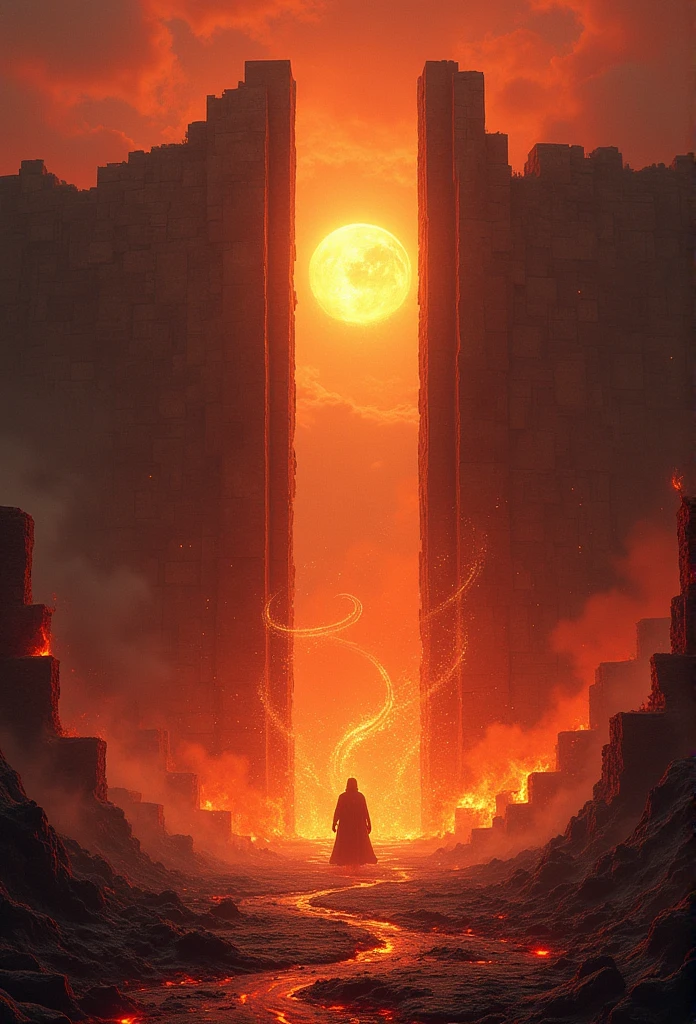 , hellscape, bottom of hell, Hell's final battle, apocalyptic landscape!!!!!, mustafar, hell ruins, ! apocalyptic landscape!!, Superb D & DA Dark Sun Art, gate to hell, gate to hell, World of Warcraft concept art, Rescue from the underworld!!!!!!