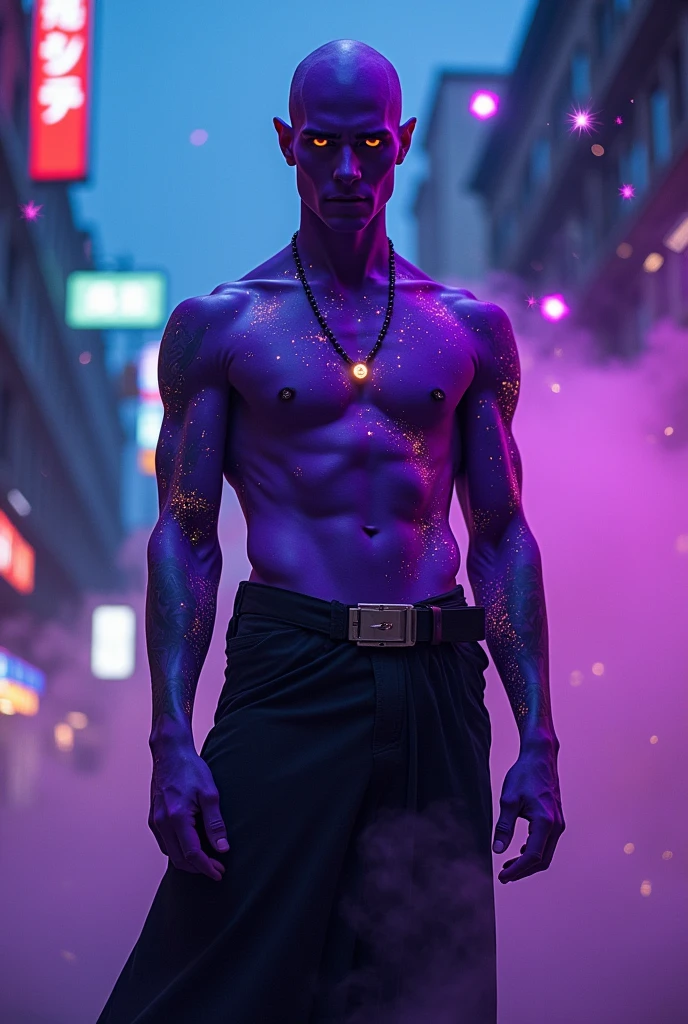 A purple man