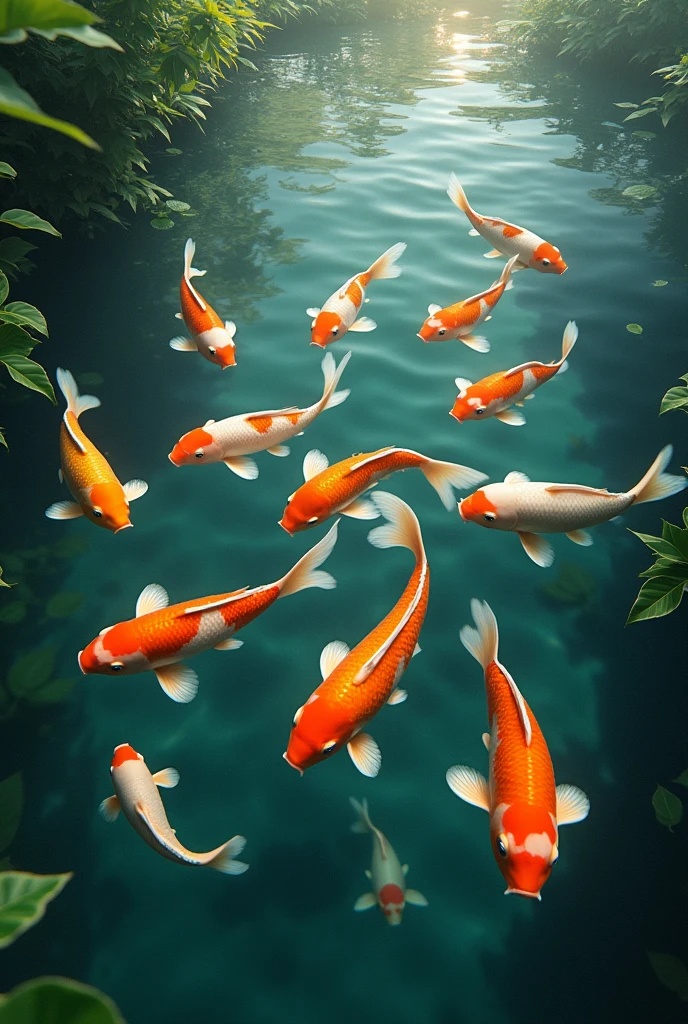 Koi　Swarm　photograph　Real　