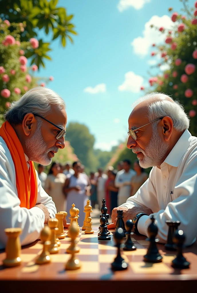 Pm modi playing chess with Rahul Gandhi