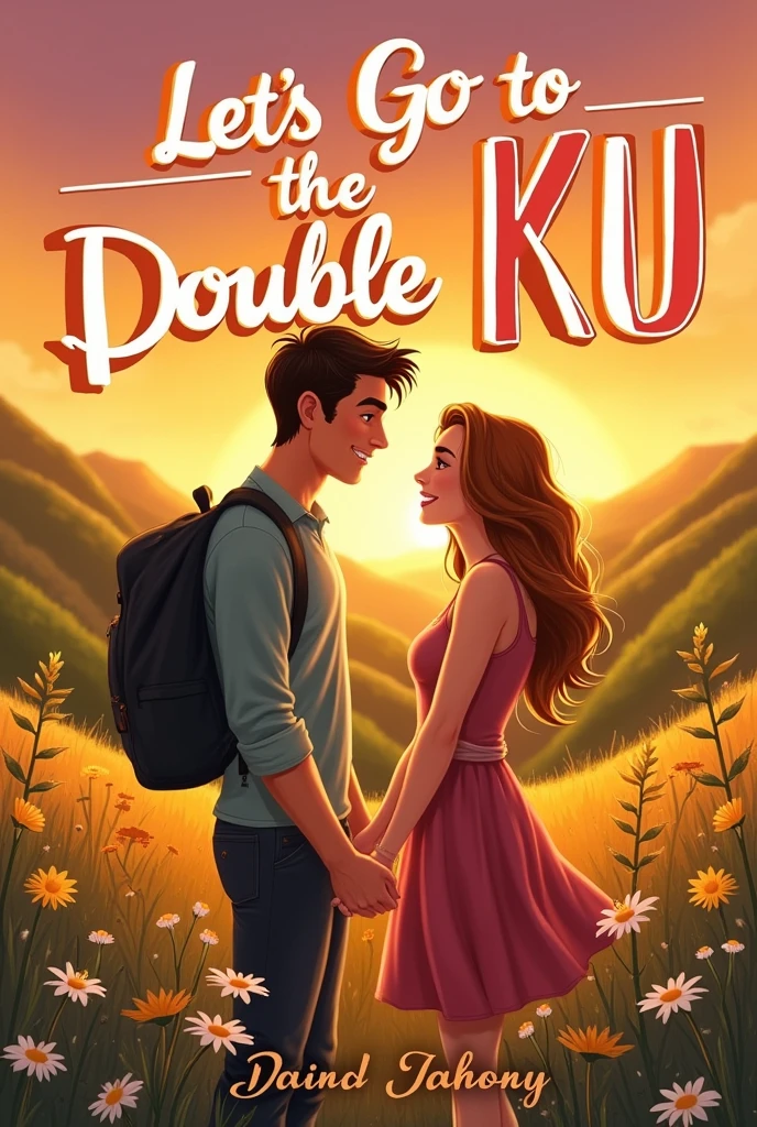 A cover with the title Let's go to the double K u with two couples made up of a man and a woman holding hands, each couple