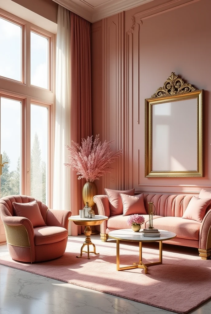 Home Design Interior Ideas gold and pink luxury
