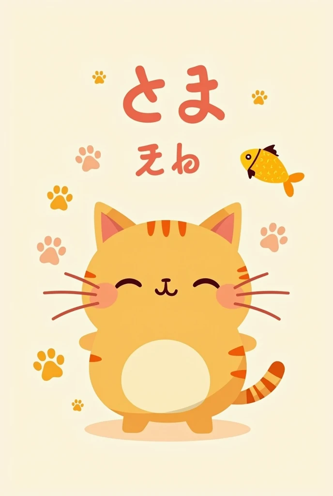 Logo cartoon cat with closed eyes and closed mouth, Orange Cat, Kawaii cat, cat design, Illustration cat, Yuko Tatsushima, Cat themed banner, cute illustration, Cat theme logo