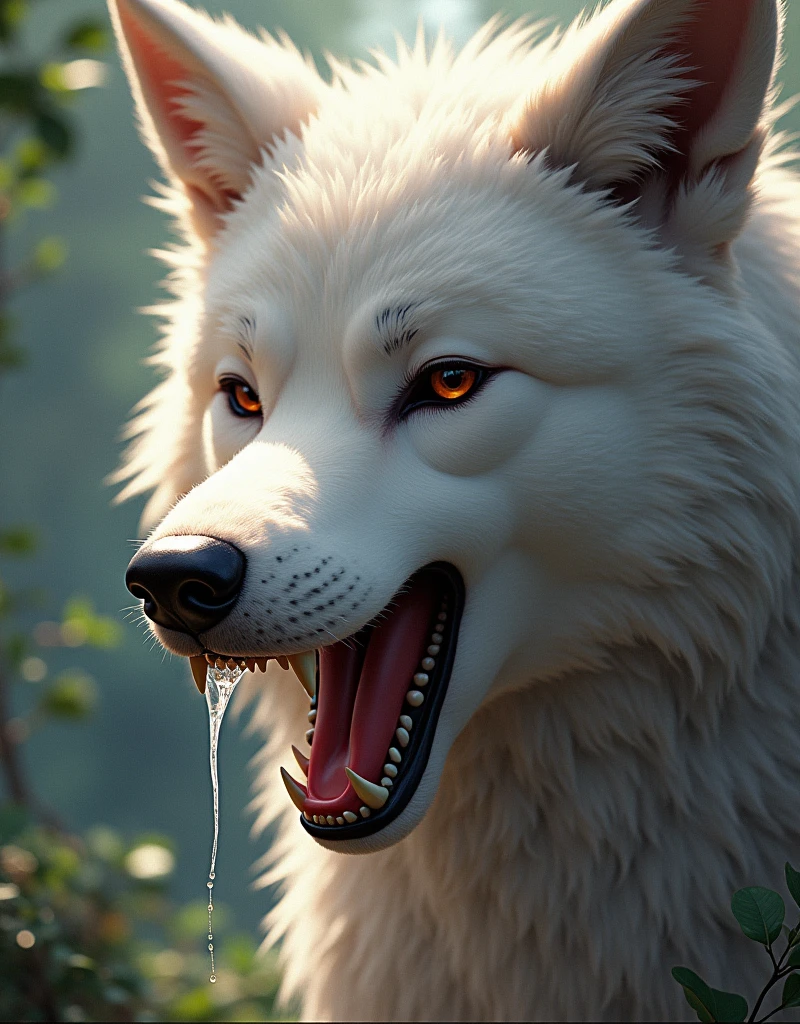 uploaded on e621, solo, anthro, nsfw, explicit, male wolf, wolf boy, legoshi and human, human lower body, (erectile human penis), ((cumming)), ((cum in mouth)), (cum on face), legoshi licking human penis, high res, (detailed realistic image:1.3), impasto impressionism, soft , anatomically correct, vibrant colors, full color, (3d:1), (highly detailed:1.2), masterpiece, 8k uhd, (first person view), forest, mouth, fangs, open mouth, ((excessive saliva)), ((saliva string)), (super close up:1.4), ((white)), ((by zaush, (by meesh))), (by spectrumshift), ((by fluff kevlar)),