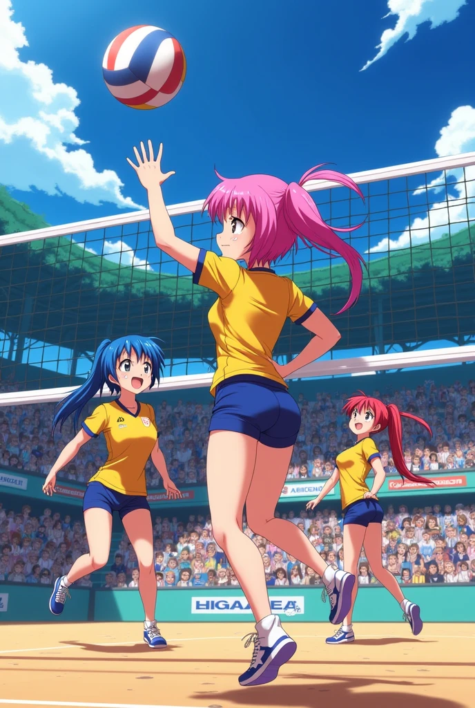 Anime girls volleyball tight shorts marked vagina