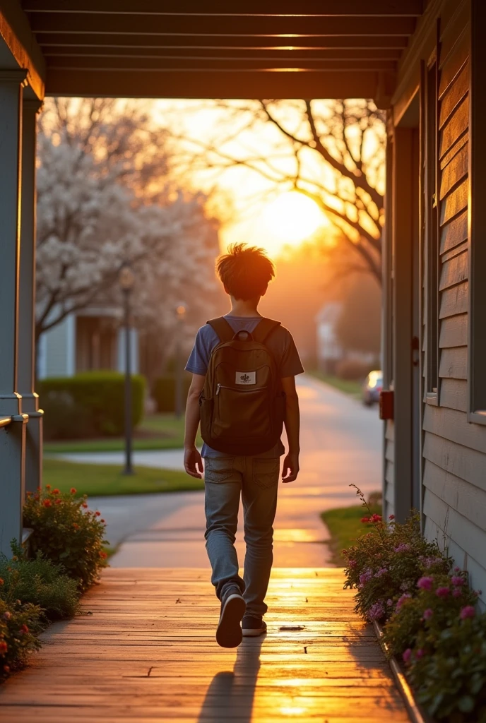 Creates a age boy leaving