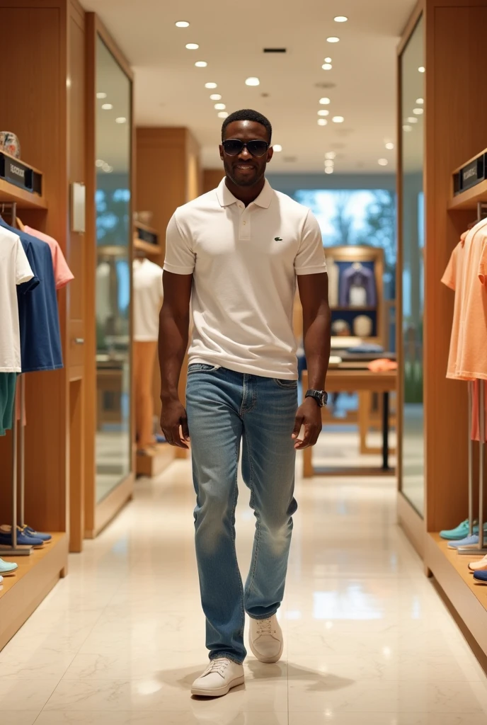 Young millionaire in Lacoste store