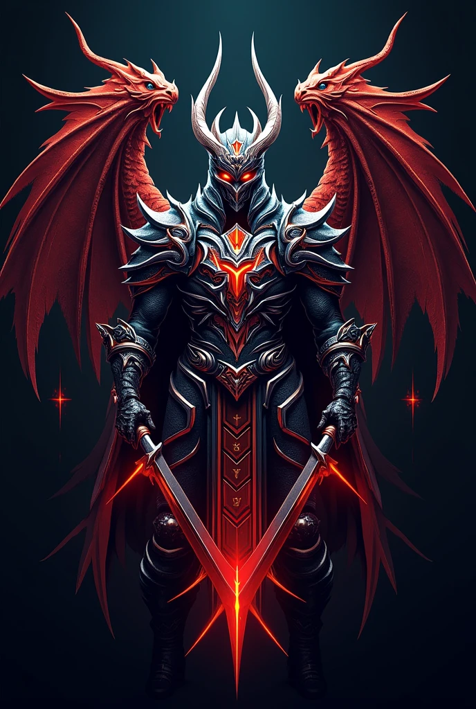 Create a targareon warrior Logo for gaming mention name ARCEUS DEXTER
Using colour black background and Vermithor dragon backside