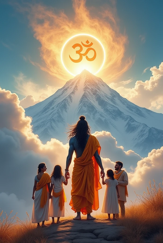 भगवान महादे को पुरै फेमिली की फोटो कैलाश पर्वत मा ओम नव सिवाय