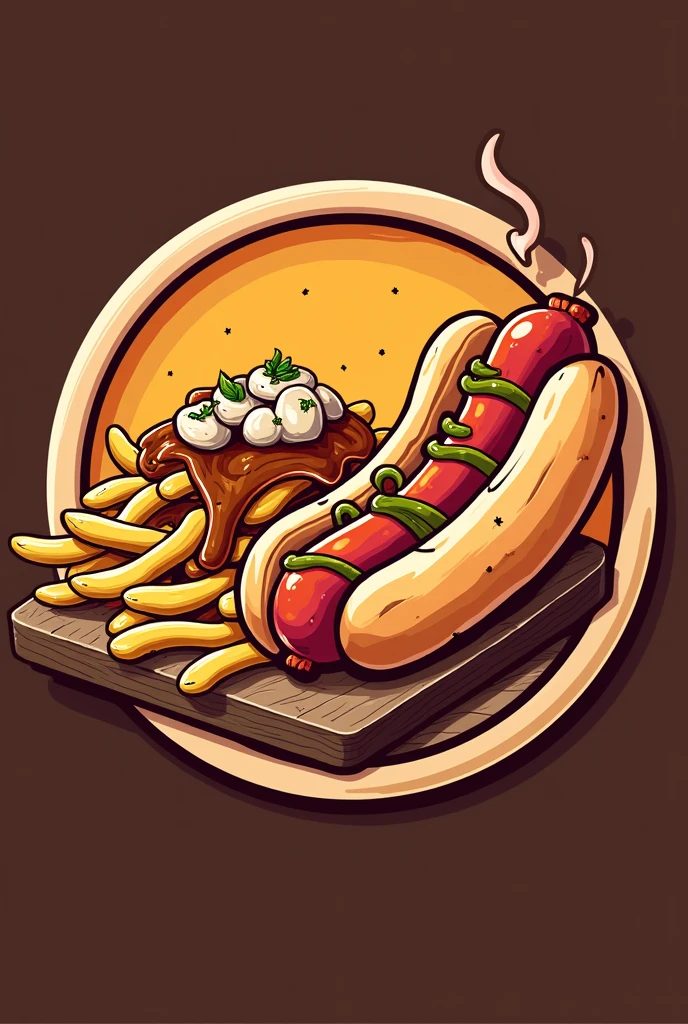 Create the best logo for a basic but stylish choripan and poutine business