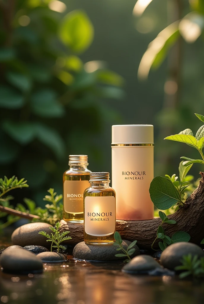 Bioluxury style image of vitamin supplements that say BIONOUR MINERALS