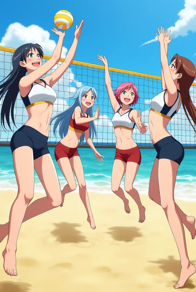 Anime girls in tight volleyball shorts 