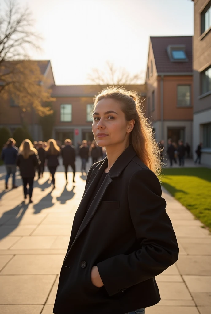 Me at aalborg university campus with black jacket