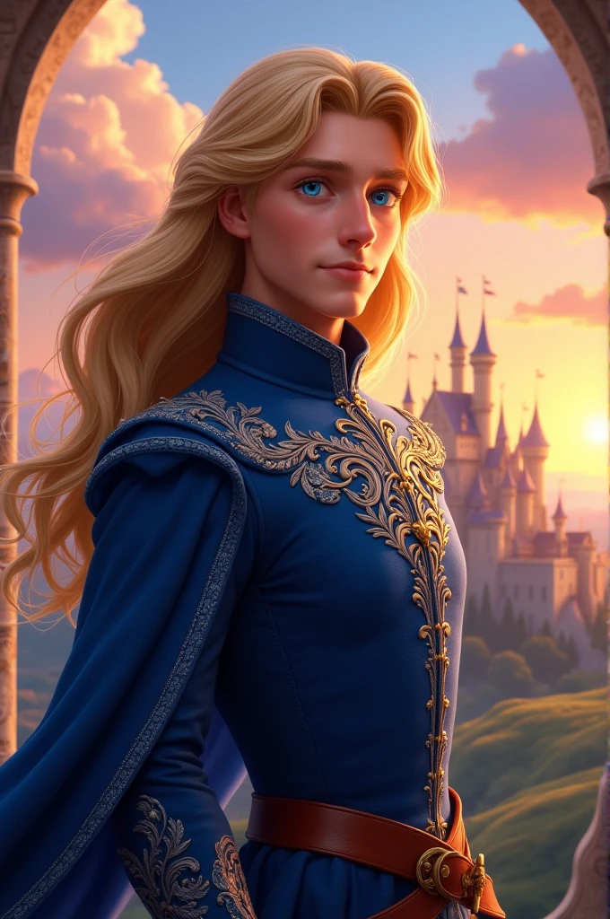 2d prince with blonde hair blue eyes