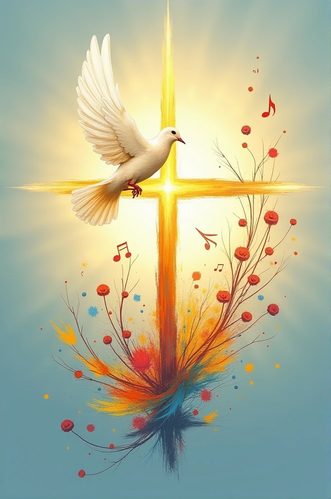 A logo for a Christian association called Christian Association Vision of Faith that promotes the arts worshiping God 