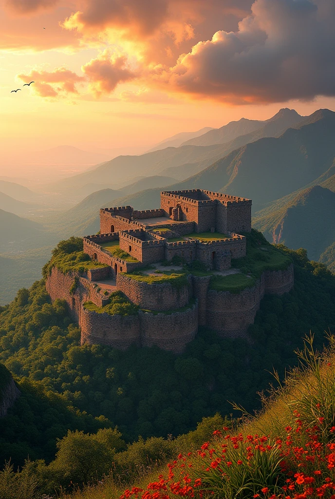 Generate a poster with the Kuelap fortress