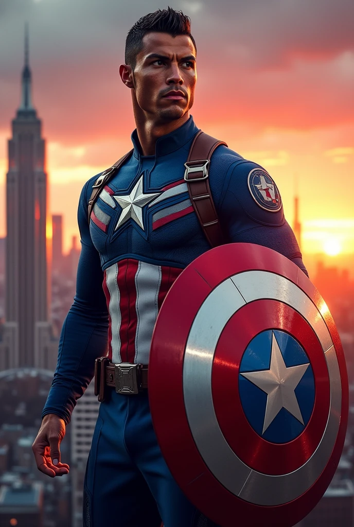 Ronaldo in Captain America clothes wallpaper 