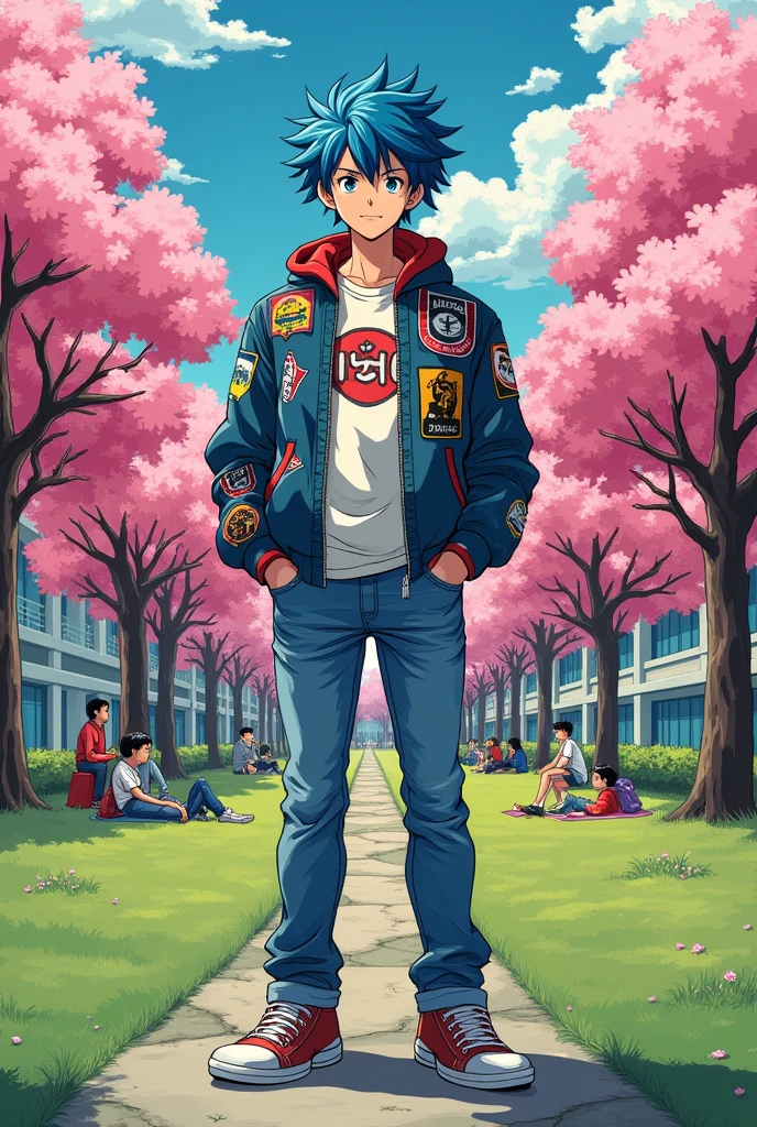 90's manga art style for college boy ( main character) cool looking