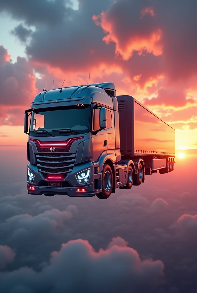 a flying lorry truck with wings, futuristic sci-fi airship, hyper-detailed, intricate machinery, dynamic motion blur, cinematic lighting, vibrant colors, dramatic angles, photorealistic, 8k, masterpiece