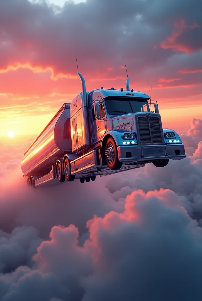a flying lorry truck with wings, futuristic sci-fi airship, hyper-detailed, intricate machinery, dynamic motion blur, cinematic lighting, vibrant colors, dramatic angles, photorealistic, 8k, masterpiece