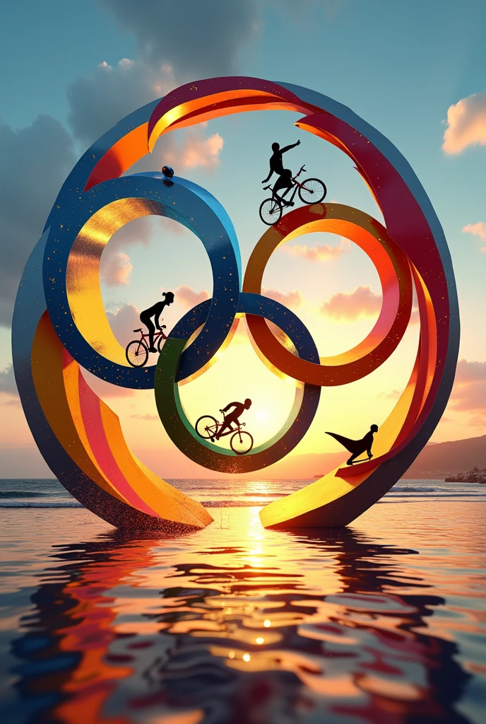 I need you to generate a drawing related to the Olympic Games, it is for an animated timeline, whether it is a logo or something abstract. 