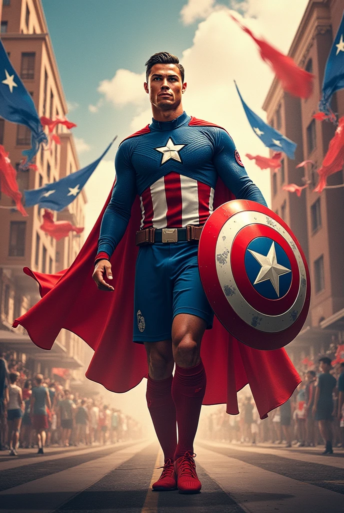 Ronaldo in Captain America clothes wallpaper 
Newspaper 