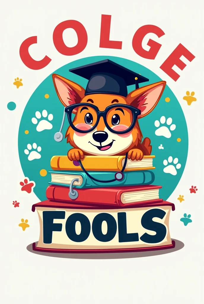 Make an image of a logo for the Veterinary College of Fools