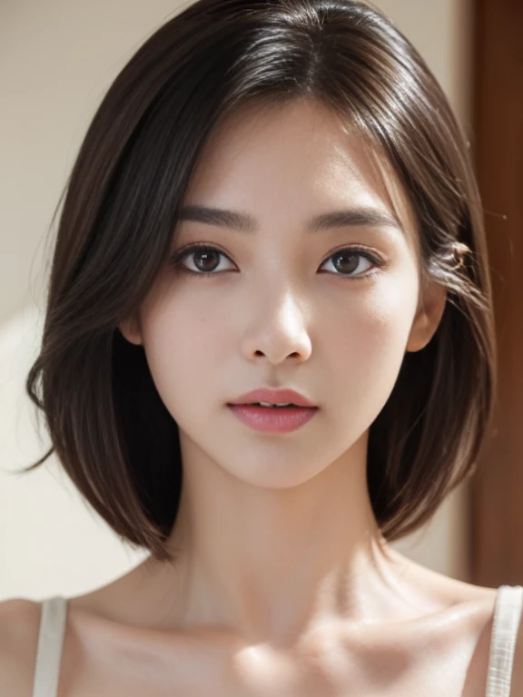 (超High resolution, masterpiece, Anatomically correct, Textured skin, Super Detail, Highest quality, High resolution, 8k, bloom, Front light:1.2, Perfect dynamic composition), (24-years-old, 1 person, Cute and sexy high school teacher, Sexy Face, Long face, Distant eyes, Gentle eyelids, Thin eyebrows, Gentle corner of the eye, Hawk-like nose:1.4, It will totally charm you, Eyes that feel erotic, A taste of beautiful eroticism, Too cute beauty), break, Absurd, One person'Perspective, (Wear a button-up shirt, Grey formal jacket), (Captivating smile:0.8), (View your viewers), (Long Hair, Inward curls, bangs, Smooth Hair), (Beige hair:1.2), (Chest close-up: 1.3), ((Very close relationship:1.4)), Mid-chest, ((Place your hands on the table:1.2, Facing each other across the table:1.2)), ((In the school library)), (Shooting from above:1.2), Keiko Kitagawa