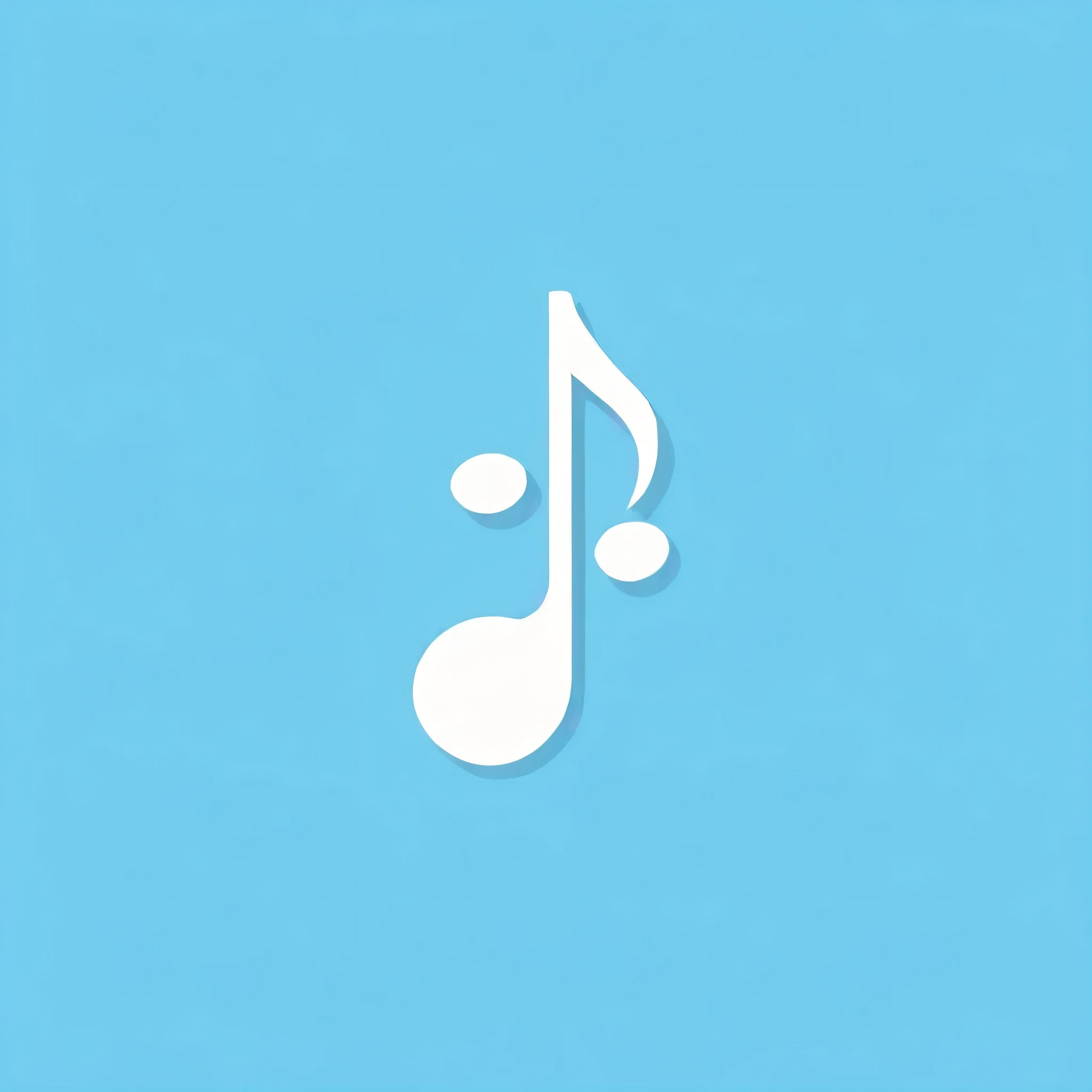 logo, A logo for a music company, one white music note, light blue background, minimalism, telegram style