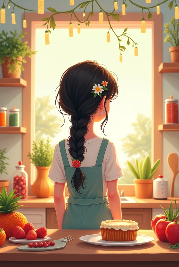 Simple Background, Back view, Character Design, Food