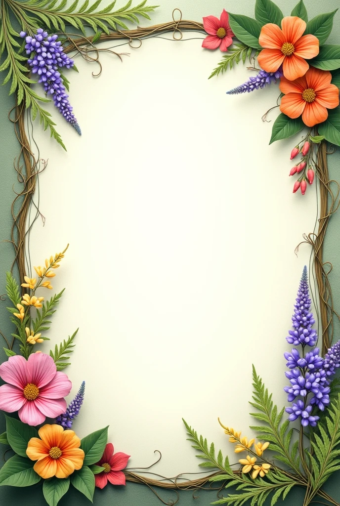 Make an A4 size nature frame but leave a large space in the center