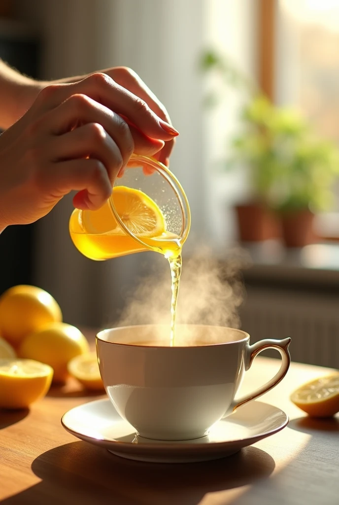 adding lemon juice to a tea but no character appears, just hands
