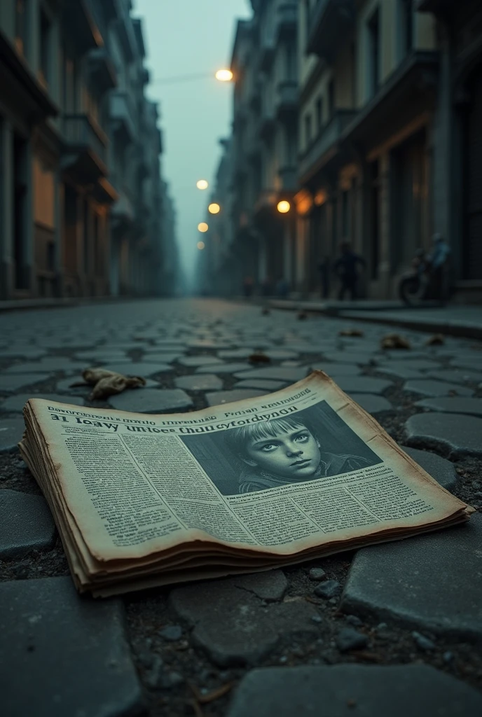 Give me a picture of a newspaper and pictures of abandoned children, about sexuality, on the homeless