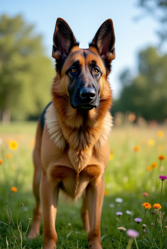 generates an image of a Belgian shepherd dog that is predominantly brown in color