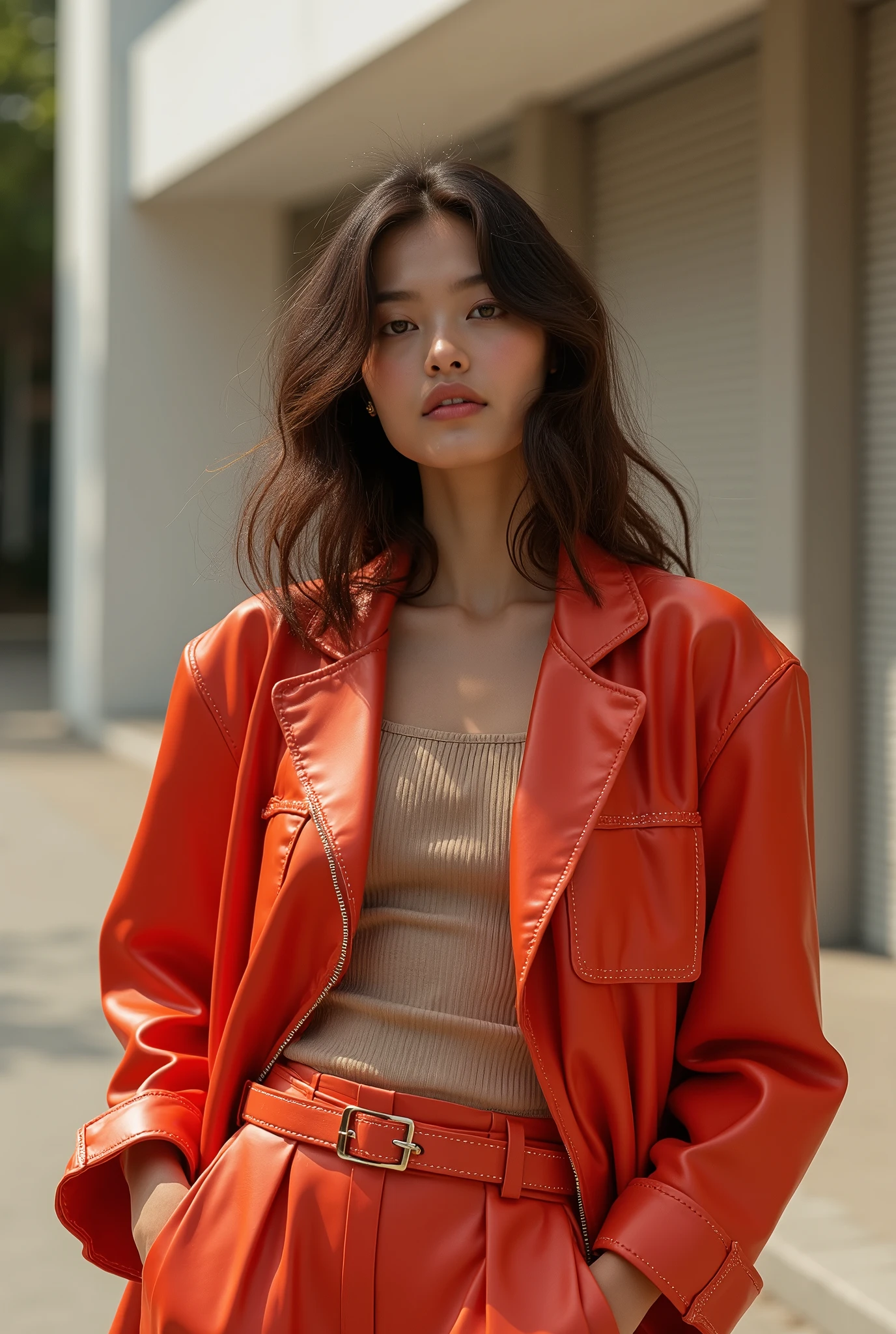 Create a fashion poster for the brand N'Lin, showcasing its chic and trendy style. The poster should appeal to young women aged 25-30, highlighting the brand's focus on fashionable and contemporary designs. Use a sleek and modern aesthetic with high-quality visuals that exude sophistication and style. Incorporate elements like bold typography, elegant models, and a clean layout that reflects the brand's identity as a leader in high-end fashion for young, stylish women. The overall design should convey a sense of exclusivity, confidence, and cutting-edge fashion.