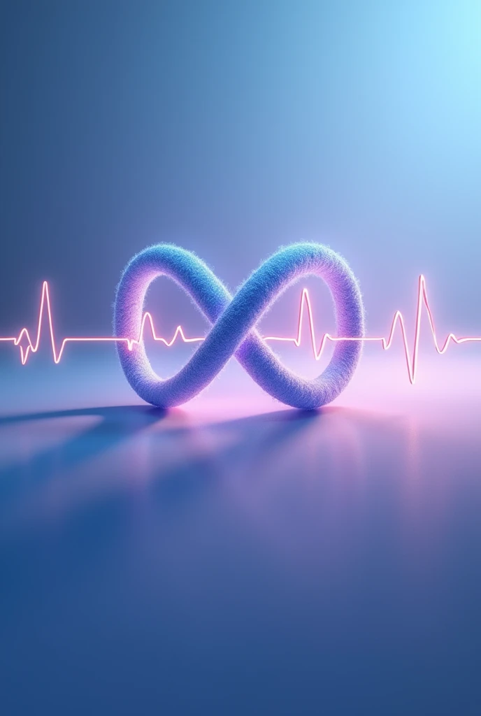 Cardiogram reading symbol combined with an infinity sign 