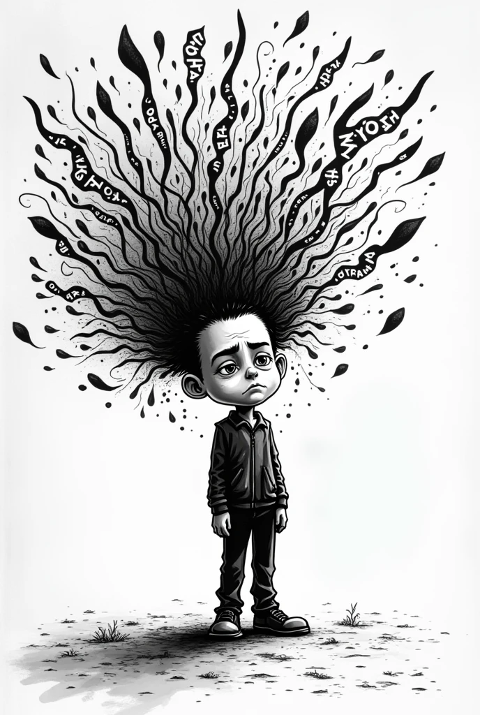 A black and white editorial cartooning which depics the state of mental health and awareness