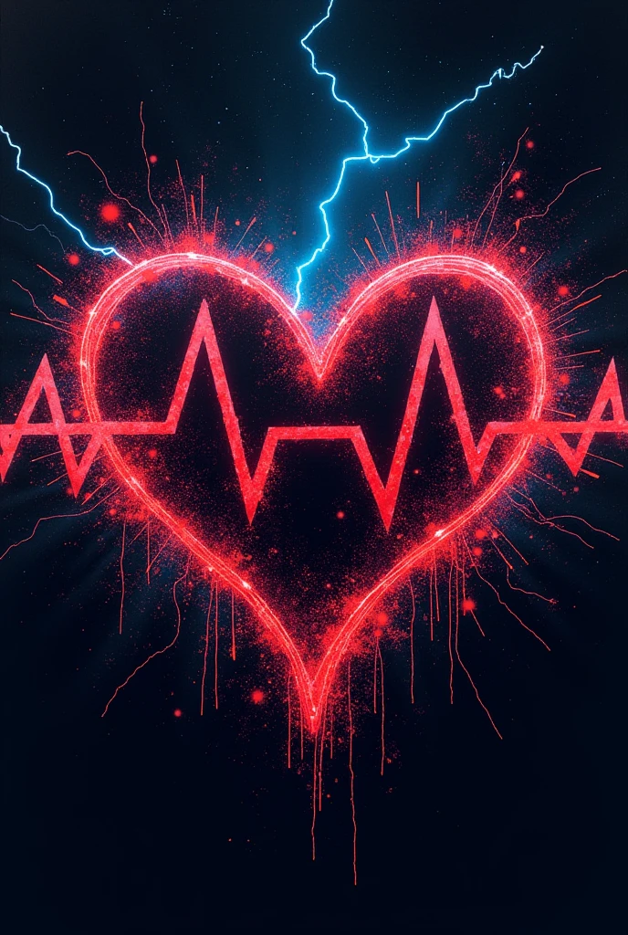 Cardiogram reading symbol combined with an infinity sign in surreal hardcore rock style 
