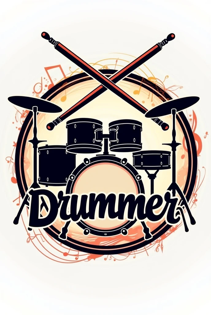 Create a basic logo that has to do with drums with the name Fachini drummer