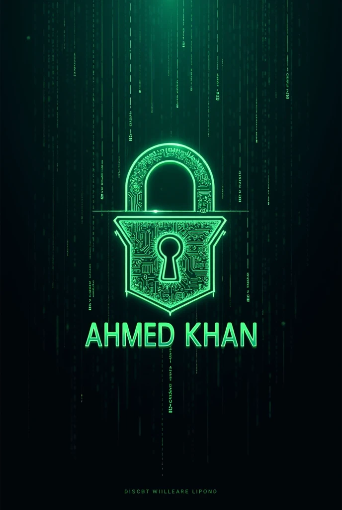 Create a hacking logo with Ahmed Khan as the name