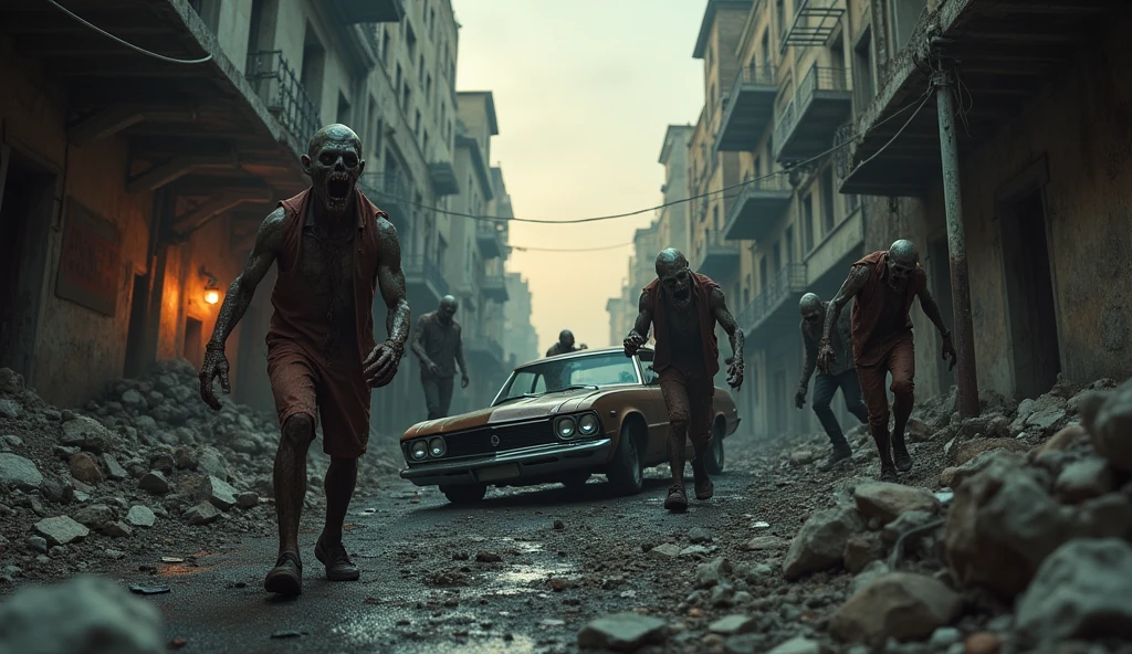 A Creepy Zombie Apocalypse Landscape In A Horror Movie Setting With