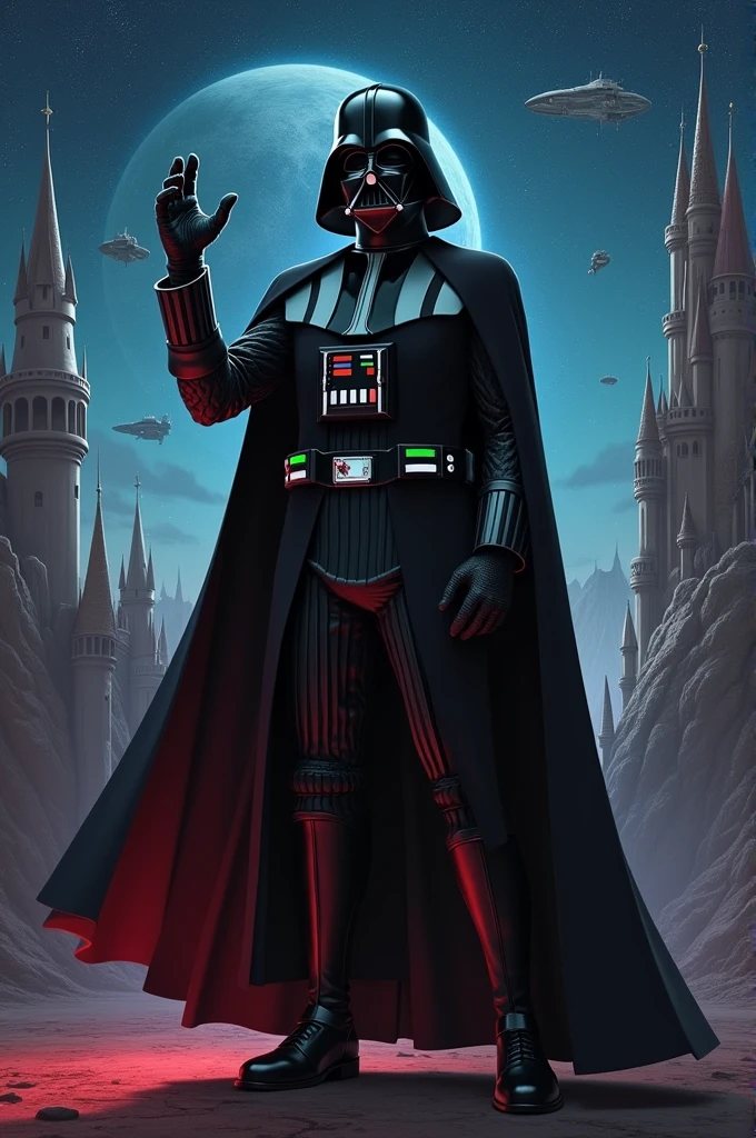 Lord Farquaad con el traje de Darth Vader