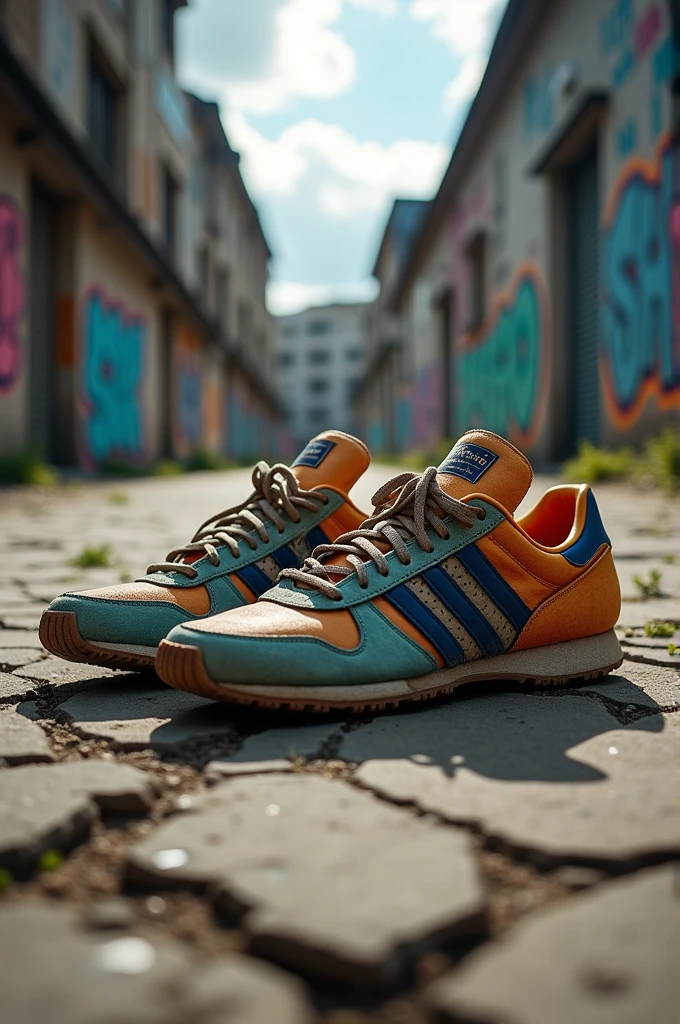 Broken Adidas and Nike sneakers
