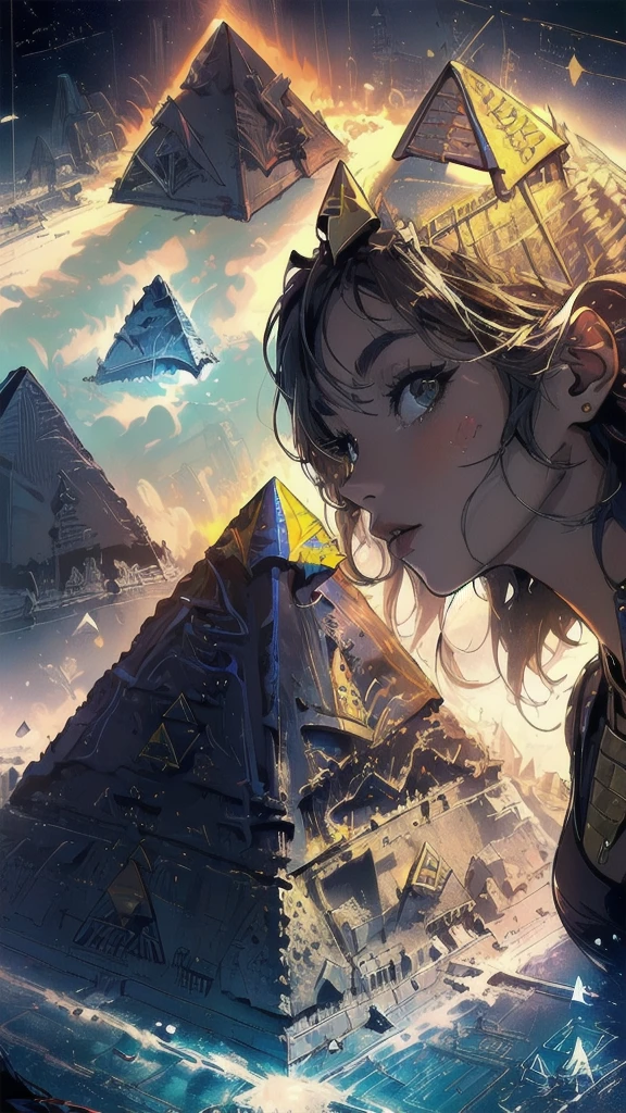 (((masterpiece, highest quality))),(((solo:1.2))),(((1girl:1.2))),32k wallpaper, very detailed, poster, vintage science fiction,(((((geometric cinematic movie poster))))), ((((bauhaus)))),(((abstract))),((((mid century modern)))),(((((portfolio))))),(((((Close-up))))),(((((bust up))))),((((more various angle)))),(((highlight))),((((heterochromia)))),(((complete. detailed face))),(((Extremely talented))),(((most complecated machine))),(((Overall colorfully))),((((((Absolutely pyramid background)))))),(((oasis)))