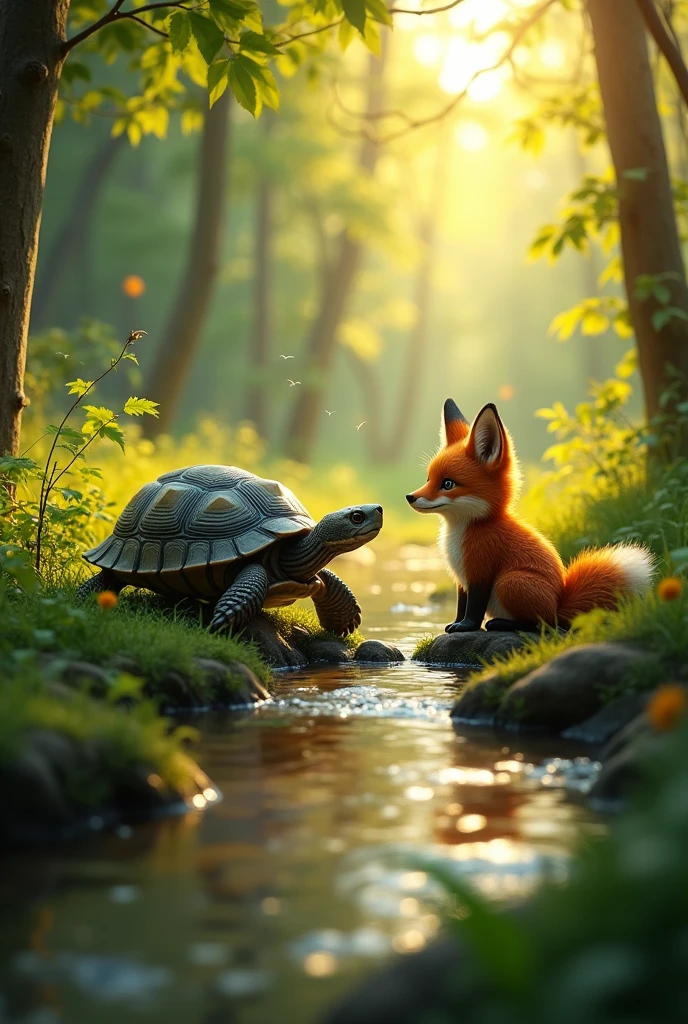 On its way the turtle , He came across the cunning fox Renato, who tried to deceive