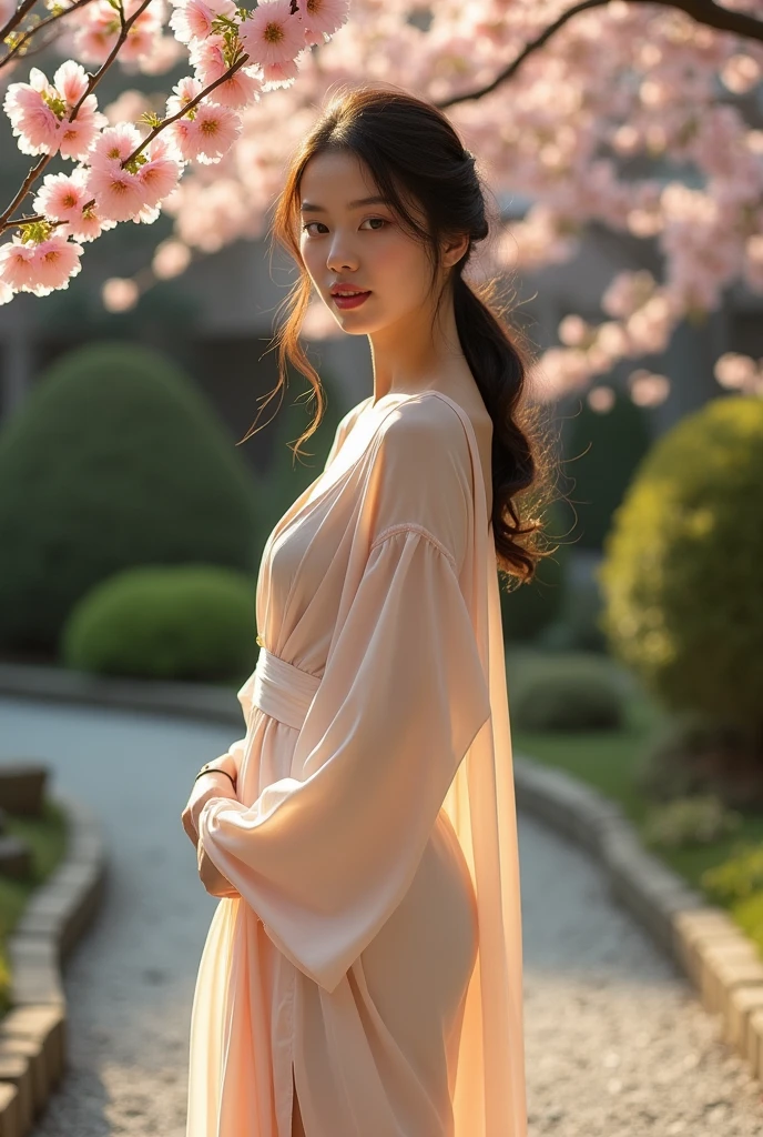 Japanese women。
She has small breasts and wears loose clothing.、Her underwear is almost visible because she's leaning forward(I can't see it)。