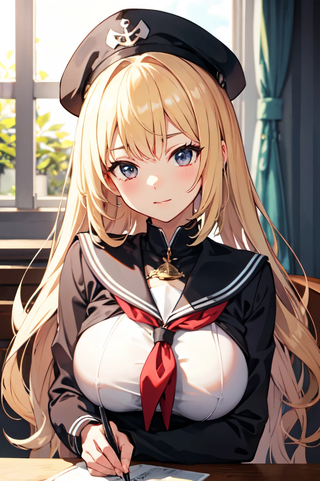8ｋ,Highest quality,masterpiece, Sharp focus,high school girl，，Blonde，Lewd，Sailor suit，
